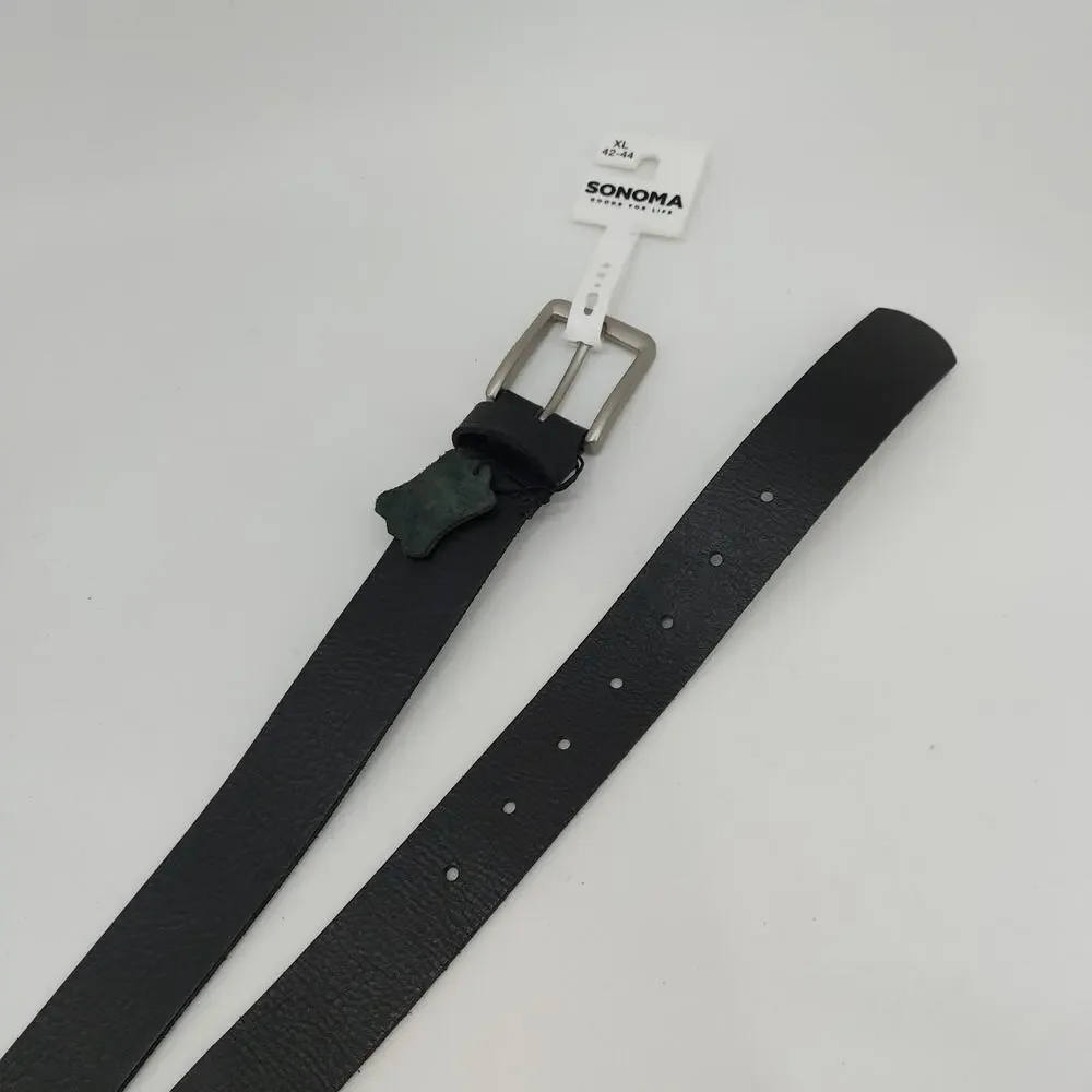 Sonoma Black Genuine Leather Belt Single Prong Men's Size 42